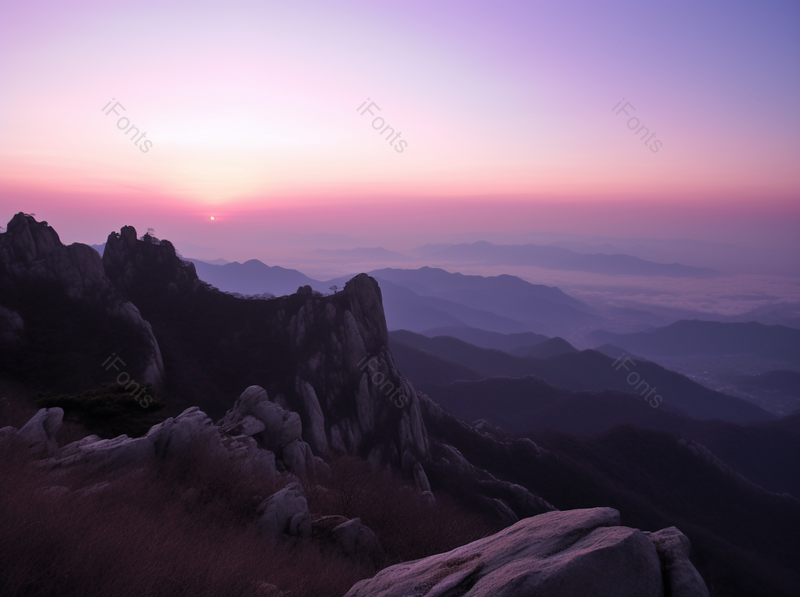 蓝紫天空泰山云海日出旅游摄影,高清,摄影图,摄影图片,图片大全,摄影图免费下载
